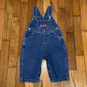 PRE-OWNED - Carter's Dump Truck Embroidered Blue Denim Overalls 6 to 9 Months